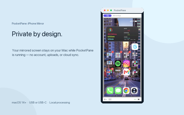 PocketPane — Private by design
